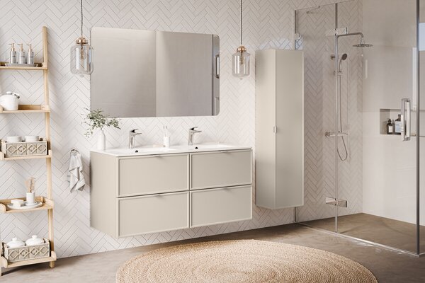 Comad Horní koupelnová skříňka Bella Cashmere se zrcadlem 2D 80 cm kašmír