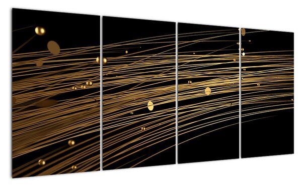 Abstraktní obraz zlatých vláken (160x80cm)