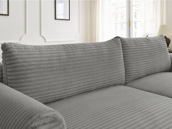 Tmavě šedá manšestrová rozkládací rohová pohovka (pravý roh) Lucien – Bobochic Paris