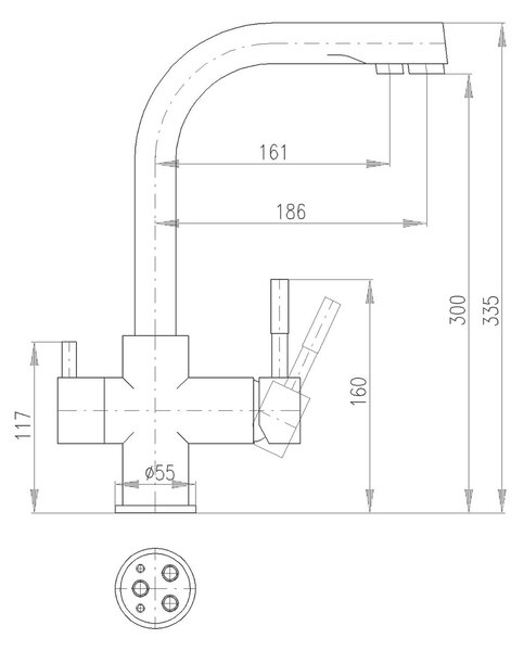 Slezák - RAV Dřezová baterie SEINA - SE918.x, Chrom Připojovací hadičky - závit: 1/2"