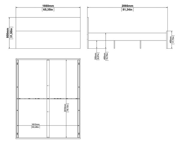 Bílá dvoulůžková postel 160x200 cm Naia – Tvilum