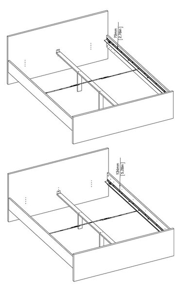Bílá dvoulůžková postel 160x200 cm Naia – Tvilum