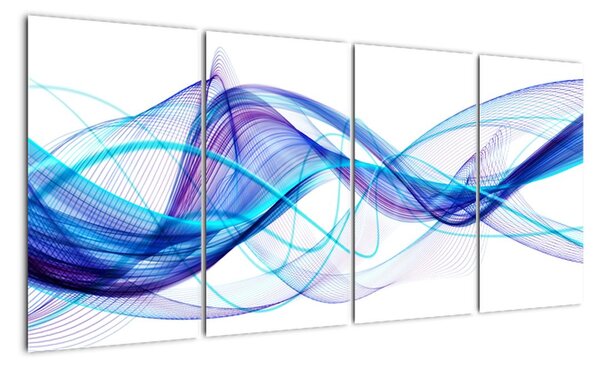 Obraz: abstraktní modrá vlna (160x80cm)