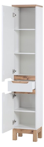 Comad Koupelnová sestava Bali 80 cm se zápustným umyvadlem, skříňkami a zrcadlem dub wotan/bílá