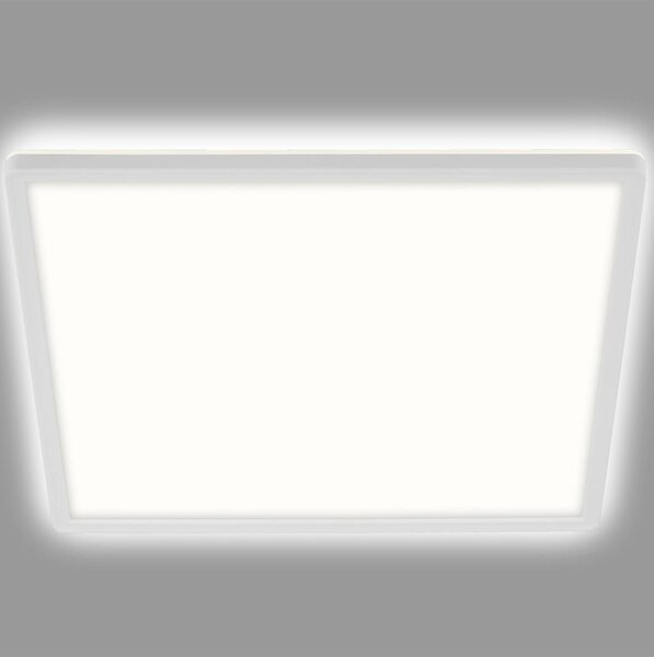 Briloner LED stropní svítidlo Slim, hranaté 42 x cm, Bílá / opál, Chodba, Plast, Moderní