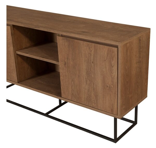 Nízká komoda v dekoru ořechu v přírodní barvě 140x72 cm Rodez – Kalune Design