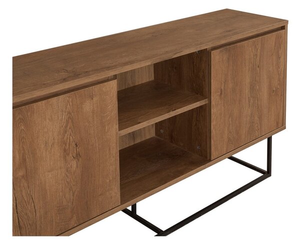 Nízká komoda v dekoru ořechu v přírodní barvě 140x72 cm Rodez – Kalune Design