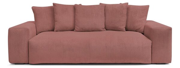 Světle růžová manšestrová pohovka 280 cm Voltaire – Bobochic Paris