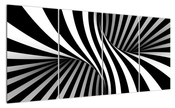 Černobílý abstraktní obraz (160x80cm)