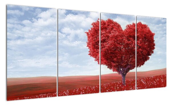 Červené srdce - obraz (160x80cm)