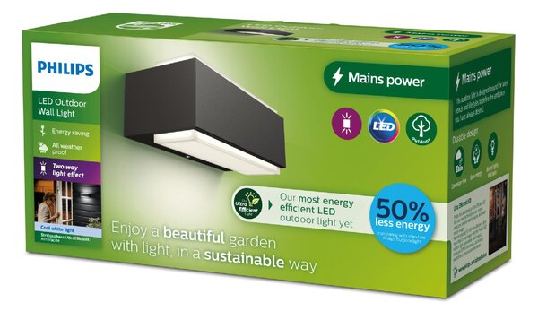 Stratosphere UltraEfficient venkovní nástěnné LED svítidlo 3,8W 800lm 4000K IP44, antracitové SKL000455161
