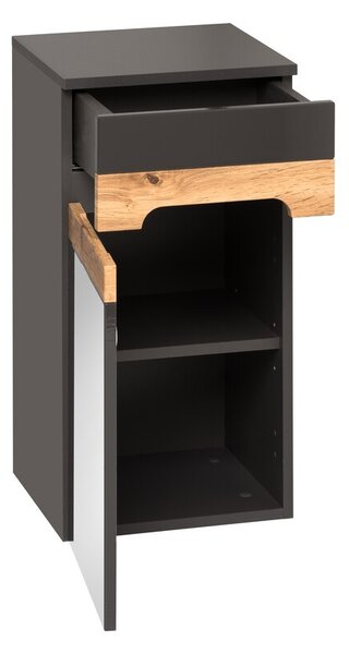 Comad Koupelnová závěsná skříňka spodní Galaxy 810 1D/1S šedý grafit/dub votan