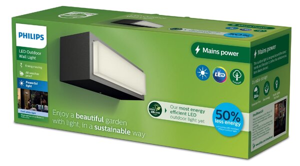 Stratosphere UltraEfficient venkovní nástěnné LED svítidlo 3,8W 800lm 4000K IP44, antracitové