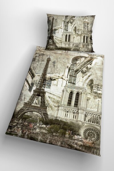 Glamonde 3D povlečení Eiffel Tower se zipem 140×200 cm