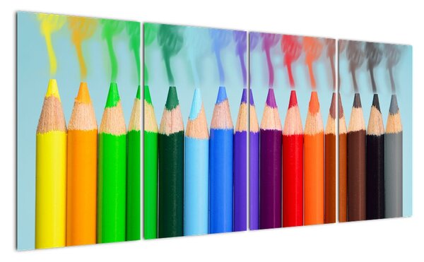 Obraz barevných pastelek (160x80cm)