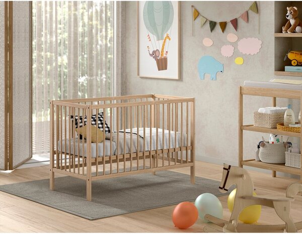Postýlka z borovicového dřeva v přírodní barvě 60x120 cm DINO – Vipack