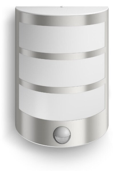 Python UltraEfficient venkovní nástěnné svítidlo se senzorem LED 3,8W 800lm 2700K IP44, nerezové