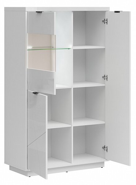 FORN vitrína REG2D1W, bílý lesk