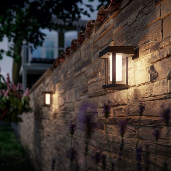 Camil UltraEfficient solární venkovní nástěnné LED svítidlo 1,4W 250lm 3000K IP44, černé