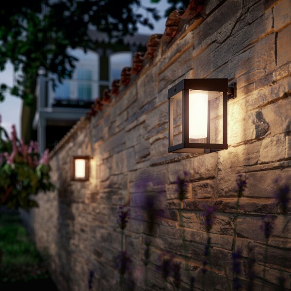 Camill UltraEfficient solární venkovní nástěnné LED svítidlo 1,4W 250lm 3000K IP44, černé