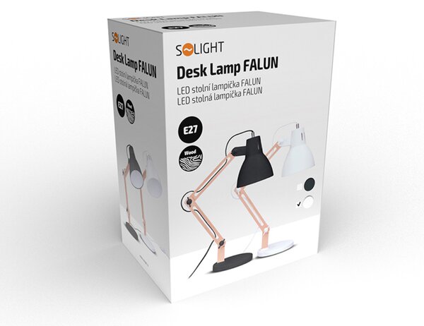Solight stolní lampa Falun, E27, bílá WO57-W