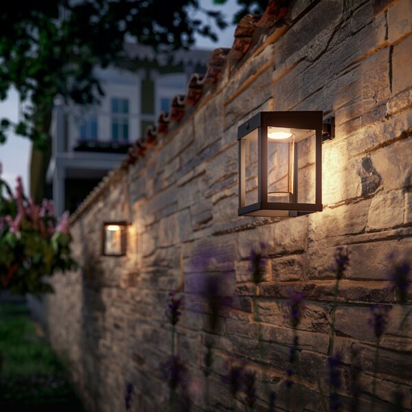 Camil UltraEfficient solární venkovní nástěnné LED svítidlo 1,4W 250lm 3000K IP44, černé SKL000455188