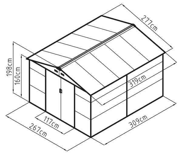 Zahradní domek G21 GAH 884 - 277 x 319 cm, šedý