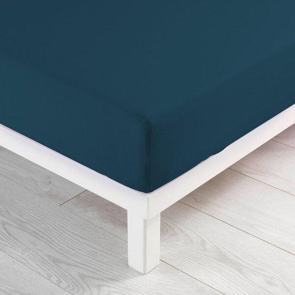 Tmavě modré napínací prostěradlo jersey 90x190 cm Jersy – douceur d'intérieur