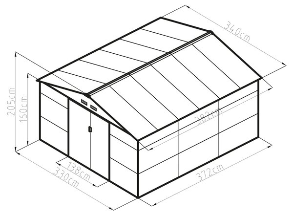 Zahradní domek G21 GAH 1300 - 340 x 382 cm, hnědý