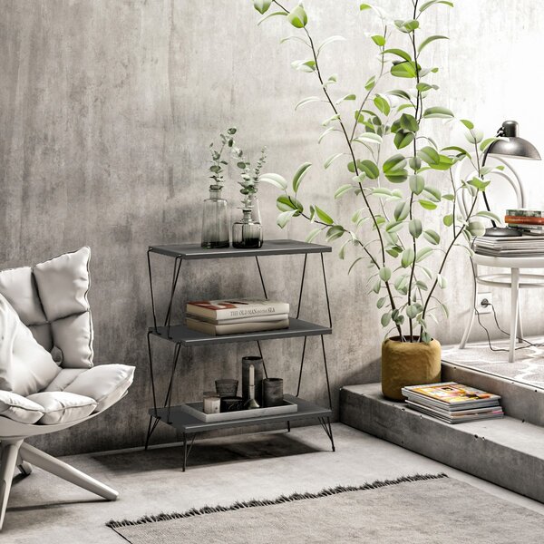 Kalune Design Odkládací stolek Lazandos antracitový