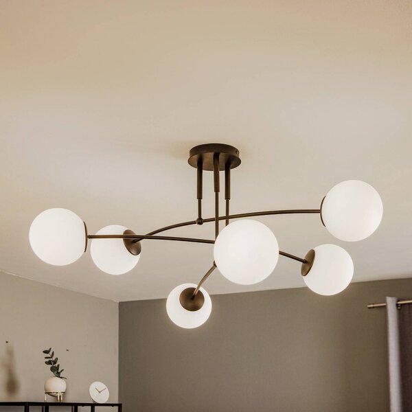 EMIBIG LIGHTING Stropní světlo Pregos 6 v černé barvě, šestilampové, stmívatelný, Černá, Chodba, kov, Moderní