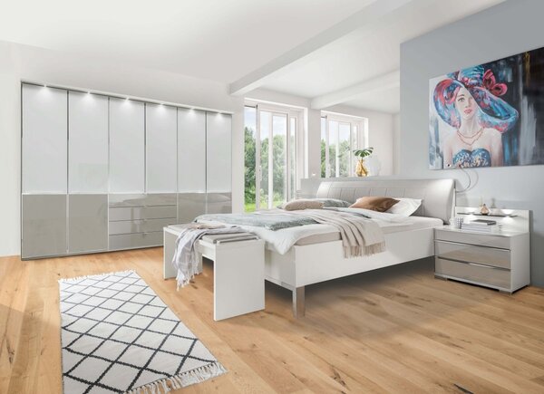 Moderní postel SHANGHAI 2 bílá/Kieselgrau plocha spaní 180x200 cm