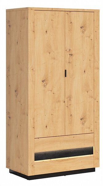 OSTIA šatní skříň SZF2D2S, dub artisan/černý dub