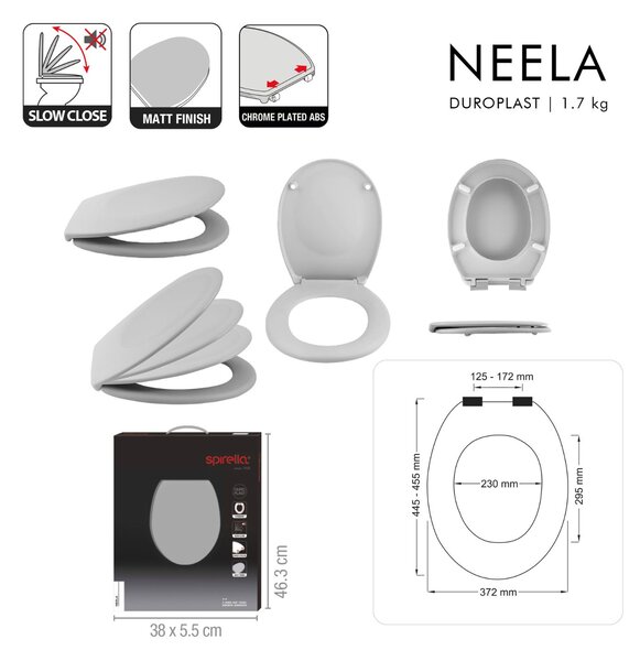 Spirella WC prkénko NEELA, soft-close, matné cappuccino, duroplast