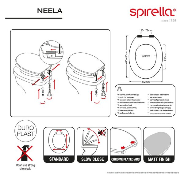 Spirella WC prkénko NEELA, soft-close, matné cappuccino, duroplast