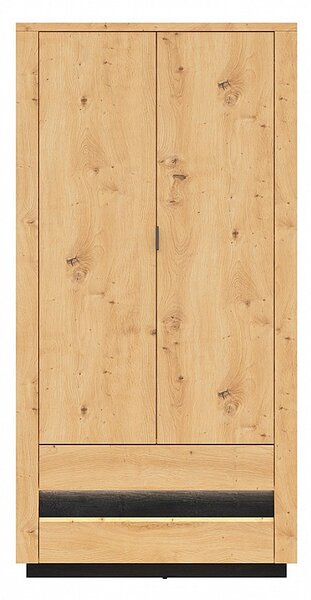 OSTIA šatní skříň SZF2D2S, dub artisan/černý dub