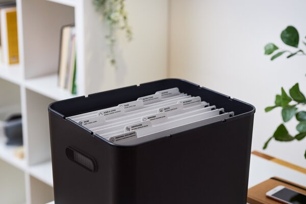 Rotho Sestava – Organizér na poštu + Archivační box - myPAPER černý