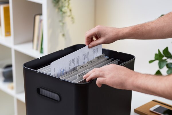 Rotho Sestava – Organizér na poštu + Archivační box - myPAPER černý