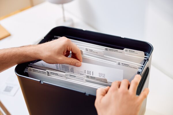 Rotho Sestava – Organizér na poštu + Archivační box - myPAPER černý