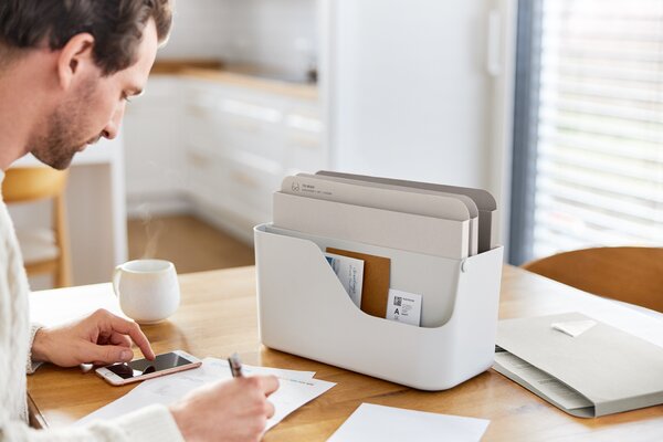 Rotho Sestava – Organizér na poštu + Archivační box - myPAPER bílá