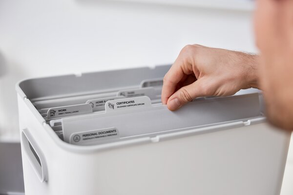 Rotho Sestava – Organizér na poštu + Archivační box - myPAPER bílá