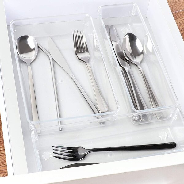 VILDE Sada 4 krabiček, organizér, vložka do zásuvky, transparent FLEXI