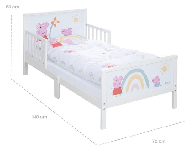 Bílá dětská postel 70x140 cm Peppa Pig – Roba