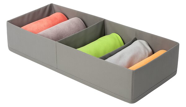 VERK GROUP Organizér do šatny, 2 přihrádky, textilní šedý 51 x 20 x 10 cm