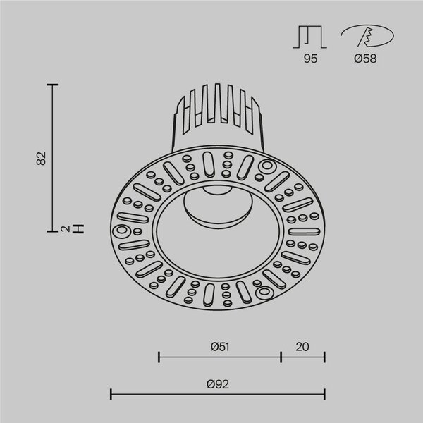 Vestavné svítidlo Dip 3000K 10W 50d DL119-10W-3K-TRS-B - MAYTONI