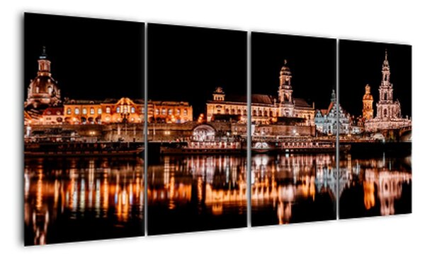 Obraz nočního města na zeď (160x80cm)