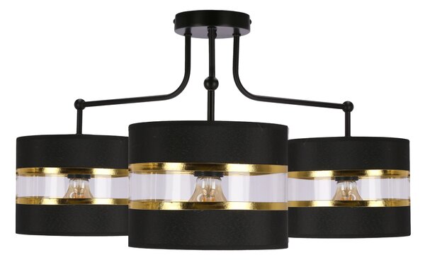 Candellux ANDY Lustr lamp black 3X40W E27 black+golden lampshade