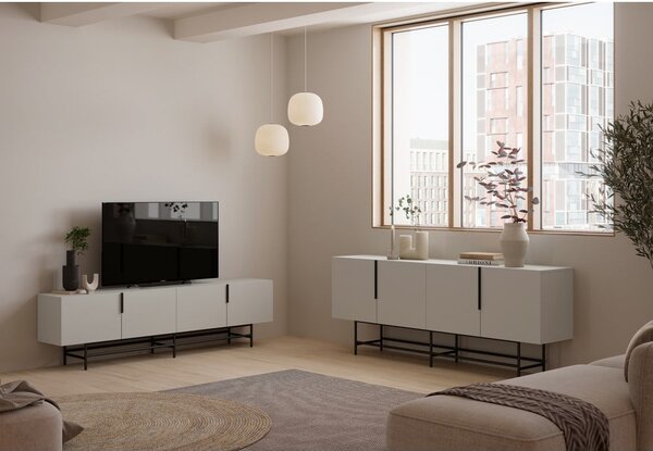 Krémový TV stolek 200x54,5 cm Eldia – Marckeric