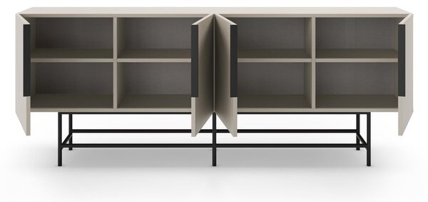 Krémová nízká komoda 200x77,5 cm Eldia – Marckeric