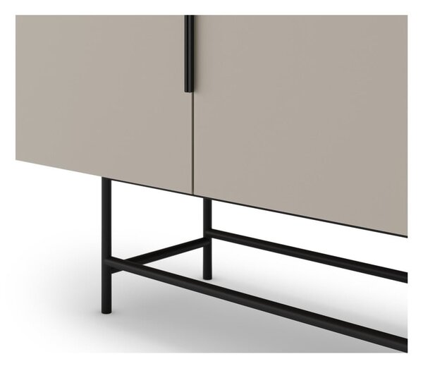 Krémová nízká komoda 200x77,5 cm Eldia – Marckeric